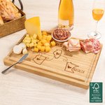 Personalisierte Landkarte FSC Bambus graviert Name Charcuterie Schneidebrett mit Saft Rille Housewarming Jahrestag Geschenk für Familie