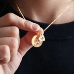 Personalizado Disco Hueco Perro Pata Nombre Ajustable Collar con Corazón Inicial Piedra de Cumpleaños Charm Aniversario Cumpleaños Regalo para Mujeres Pet Lovers