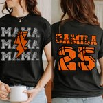Personalizado Rayo Baloncesto Fútbol Diseño 100% algodón Camiseta con el número del título y el nombre Día del partido Cumpleaños Regalo para la familia