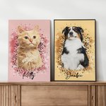 Gepersonaliseerd Faux Glitter Olieverfschilderij Effect Foto Canvas Schilderij Verjaardag Home Decor Herdenkingscadeau voor familie Vriend