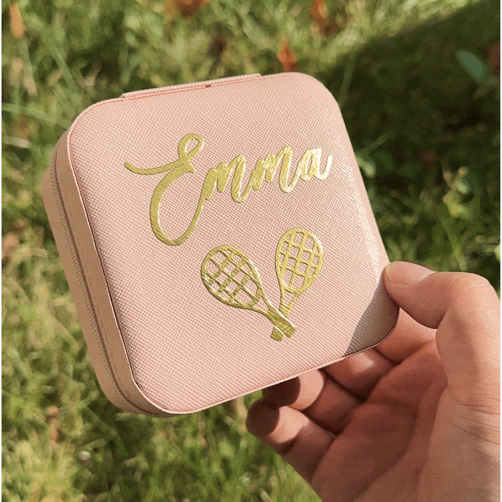 Personalisierte Fußball-Volleyball-Basketball-Design PU-Leder-Schmuck-Box mit Namen Geburtstag Jahrestag Geschenk für Sport-Liebhaber