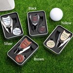 Personalized Retirement Golf Divot Repair Tool Magnetic Hat Clip Set with Name Ball Marker and Box Golf Accessories Retirement Gift for Golf Lover
