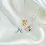 Personalizado Disco Hueco Perro Pata Nombre Ajustable Collar con Corazón Inicial Piedra de Cumpleaños Charm Aniversario Cumpleaños Regalo para Mujeres Pet Lovers