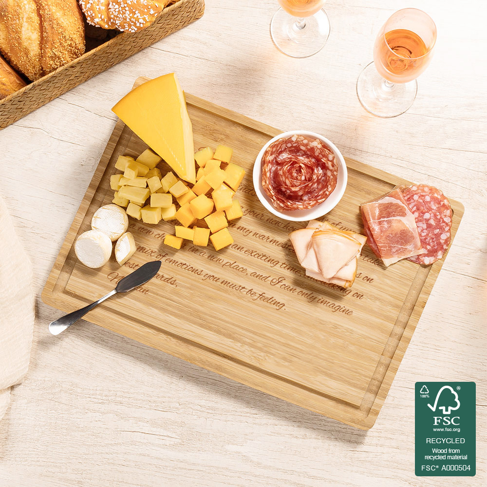 NATUMO Tagliere in bambù con scanalatura per succhiare, 40 x 30 x 1 cm, in legno