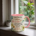 Tazza in ceramica personalizzata Good Morning This is God Christian da 11 oz con nome e cognome Compleanno Regalo religioso ispiratore per le donne