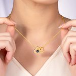 Personalized Double Hollow Heart Zircon Photo Projection Necklace Dainty Jewelry Valentine's Day Birthday Anniversary Gift for Women