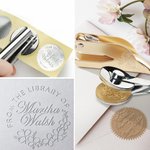 Personalisierte Blume Blatt Name Logo Buch Prägestempel graviert Hand-Prägestempel Set Geburtstag Bibliothek Buch Club Geschenk für Bücherwürmer Leser