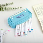 Nombre bordado personalizado Cremallera Estuche de gran capacidad con bolsillo Material escolar Cumpleaños Vuelta al cole Regalo para estudiantes Colegas