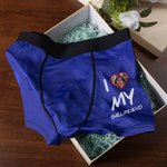 Personalized I Love My Wife Heart Face Photo Boxer Brief with Title Soft Breathable Men's Underwear Birthday Valentine's Day Anniversary Gift for Him