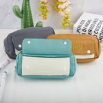 Nombre bordado personalizado Cremallera Estuche de gran capacidad con bolsillo Material escolar Cumpleaños Vuelta al cole Regalo para estudiantes Colegas