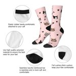 Personalized Multicolor Dog Cat Pet Photo Paw Fishbone Print Design Tube Socks with Name Birthday Party Gift for Pet Owner Lover