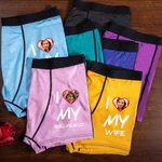 Personalized I Love My Wife Heart Face Photo Boxer Brief with Title Soft Breathable Men's Underwear Birthday Valentine's Day Anniversary Gift for Him