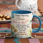 Tazza in ceramica personalizzata Good Morning This is God Christian da 11 oz con nome e cognome Compleanno Regalo religioso ispiratore per le donne