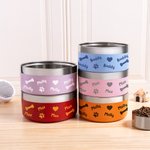 Personalised Stainless Steel Cute Paw Dog Feeding Supplies Bowl with Name Birthday Gifts for Pet Lover