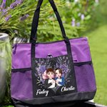 Personalizada Corazón Flor Caricatura Personaje Grande Bolsa Tote con Nombres y Bolsillo de Malla Día de San Valentín Aniversario Regalo para Mujeres