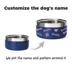 Personalised Stainless Steel Cute Paw Dog Feeding Supplies Bowl with Name Birthday Gifts for Pet Lover