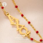 Personalized Greek Letter Enamel Beaded Necklace Sorority Birthday Gift for Sisters Friends | Callie × Affinity Licensing