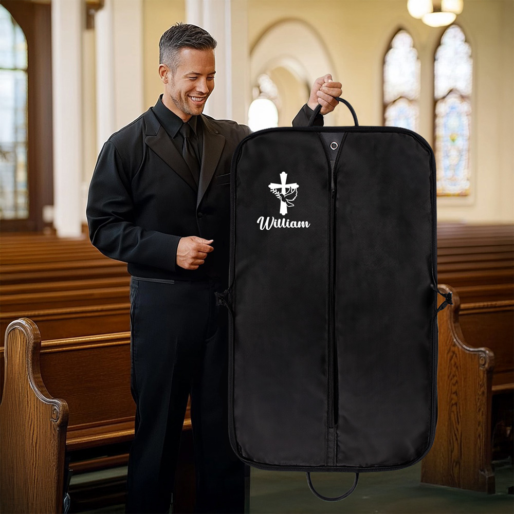 Sac à vêtements suspendu imperméable avec nom Cadeau d'anniversaire et de baptême pour pasteur chrétien