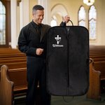 Personalisierte Kreuz Herz Glaube Design wasserdicht hängenden Kleidersack mit Namen Geburtstag Taufe Geschenk für Pastor Christian