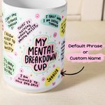 Personalisierte My Mental Breakdown kreative 15oz Becher 20oz kann Glas Skinny Tumbler mit Deckel Stroh Motivations Affirmation Geburtstagsgeschenk für Frauen