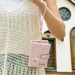 Personalized Watercolor Cross Birth Flower Name PU Leather Wallet with Card Slots and Wrist Strap Easter Religious Birthday Gift for Women Christian