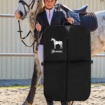 Personalised Horse Pattern Design Waterproof Hanging Garment Bag with Name Horse Shows Travel Accessory Gift for Equestrian Enthusiasts