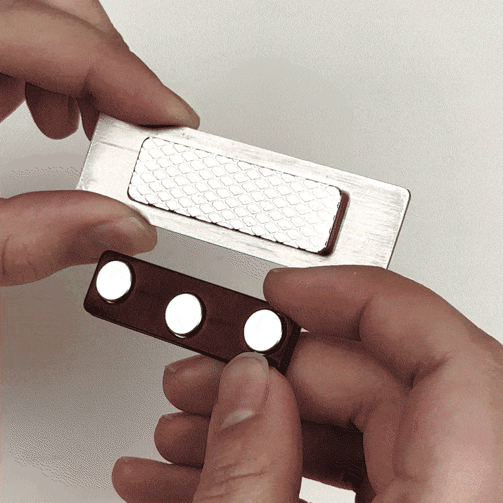 Personalised Multicolor Mirror Stainless Steel Magnetic Name Tag Badge with Engraved Name and Job Title Induction Office Supplies Gift for Employees