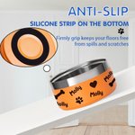 Personalised Stainless Steel Cute Paw Dog Feeding Supplies Bowl with Name Birthday Gifts for Pet Lover