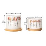 Gepersonaliseerde Geboortebloem Keramische Plantenpot met 1-16 Namen en Bamboebasis Verjaardag Moederdag Cadeau voor Mama Oma