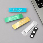 Personalised Multicolor Mirror Stainless Steel Magnetic Name Tag Badge with Engraved Name and Job Title Induction Office Supplies Gift for Employees
