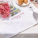 Personalized Christmas Tree 6 Photos Absorbent Waffle Tea Towel with Text Kitchen Decor Birthday Housewarming Gift for Family Chef