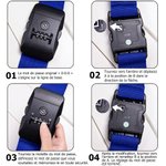 Sangle à Bagage Personnalisé avec Nom Brodé Accessoire de Bagage Cadeau Anniversaire Vacances pour Amoureux de Voyage