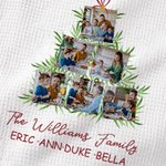 Personalized Christmas Tree 6 Photos Absorbent Waffle Tea Towel with Text Kitchen Decor Birthday Housewarming Gift for Family Chef