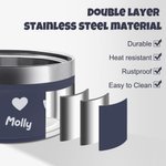 Personalised Stainless Steel Cute Paw Dog Feeding Supplies Bowl with Name Birthday Gifts for Pet Lover