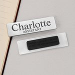 Personalised Multicolor Mirror Stainless Steel Magnetic Name Tag Badge with Engraved Name and Job Title Induction Office Supplies Gift for Employees
