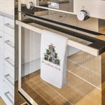 Personalized Christmas Tree 6 Photos Absorbent Waffle Tea Towel with Text Kitchen Decor Birthday Housewarming Gift for Family Chef