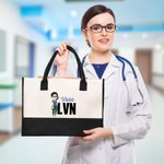 Personalized Cartoon Character Large Waterproof Tote Bag with Name and Title Birthday Appreciation Gift for Nurse Doctor Medical Staff