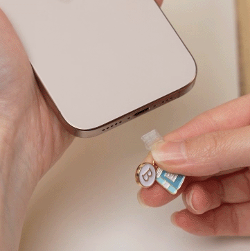 Personalized Birth Flower Ball Book Initial USB-C Lighting Port Dust Plug Charm Accessory for iPhone Laptop Tablet Birthday Gift for Friend Family