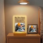 Gepersonaliseerd The Love Times Foto LED Acryl Nachtlampje met Naam en Jaar Bureau Decor Valentijnsdag Verjaardagscadeau voor echtpaar