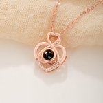 Personalizado Corazón Foto Proyección Zircon Collar Aniversario Cumpleaños Día de San Valentín Regalo para las mujeres