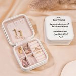 Personalized Inspiration for Her PU Leather Jewellery Box with Recipient Name Travel Essentials Birthday Valentine’s Day Gift for Women