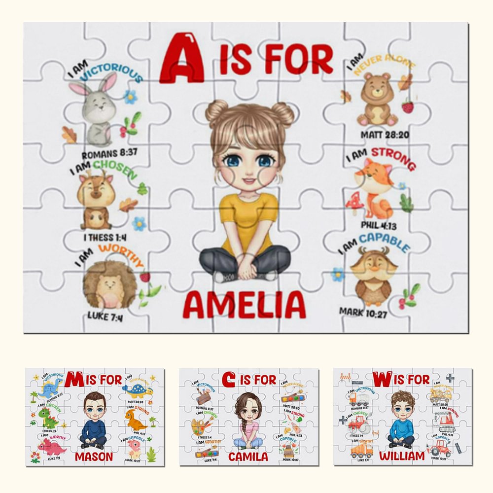 Casse-tête en bois personnalisé avec nom Jeu de développement intellectuel Cadeau d'anniversaire pour enfants