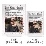 Placa acrílica personalizada The Love Times con nombres de la pareja y año Decoración de escritorio Regalo de aniversario de San Valentín para pareja