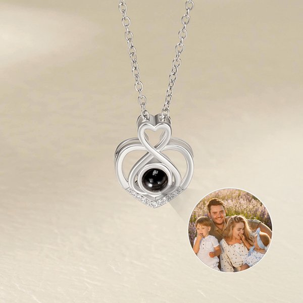 Personalizado Corazón Foto Proyección Zircon Collar Aniversario Cumpleaños Día de San Valentín Regalo para las mujeres