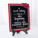 Etiquetas personalizadas de colores escolares para aperitivos y postres Juego de 16 con señal de mesa Candy Bar y cubo Decoración de fiesta de graduación Favores