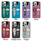 Custodia iPhone TPU  multicolore femminile con cartone animato infermiera personalizzato con nome e titolo di lavoro regalo di compleanno per donne