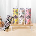 Personalisierte My Mental Breakdown kreative 15oz Becher 20oz kann Glas Skinny Tumbler mit Deckel Stroh Motivations Affirmation Geburtstagsgeschenk für Frauen