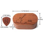 Personalisierte hölzerne magnetische Gitarre Picks Storage Box Set mit Namen oder Monogramm Geburtstag Geschenk für Musiker Gitarrenspieler