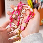 Personalisierte bunte In My Teacher Era handgefertigte rosa Perlen Lanyard mit Phrase zurück zu Schule Wertschätzung Geschenk für Lehrer