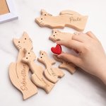 Puzzle di famiglia in legno personalizzato con 2-7 nomi incisi decorazione da scrivania regalo di compleanno e anniversario per una famiglia